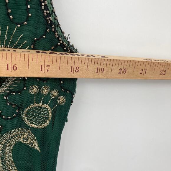 Elegant Black and Green Embellished Mini Dress - Picture 8 of 16